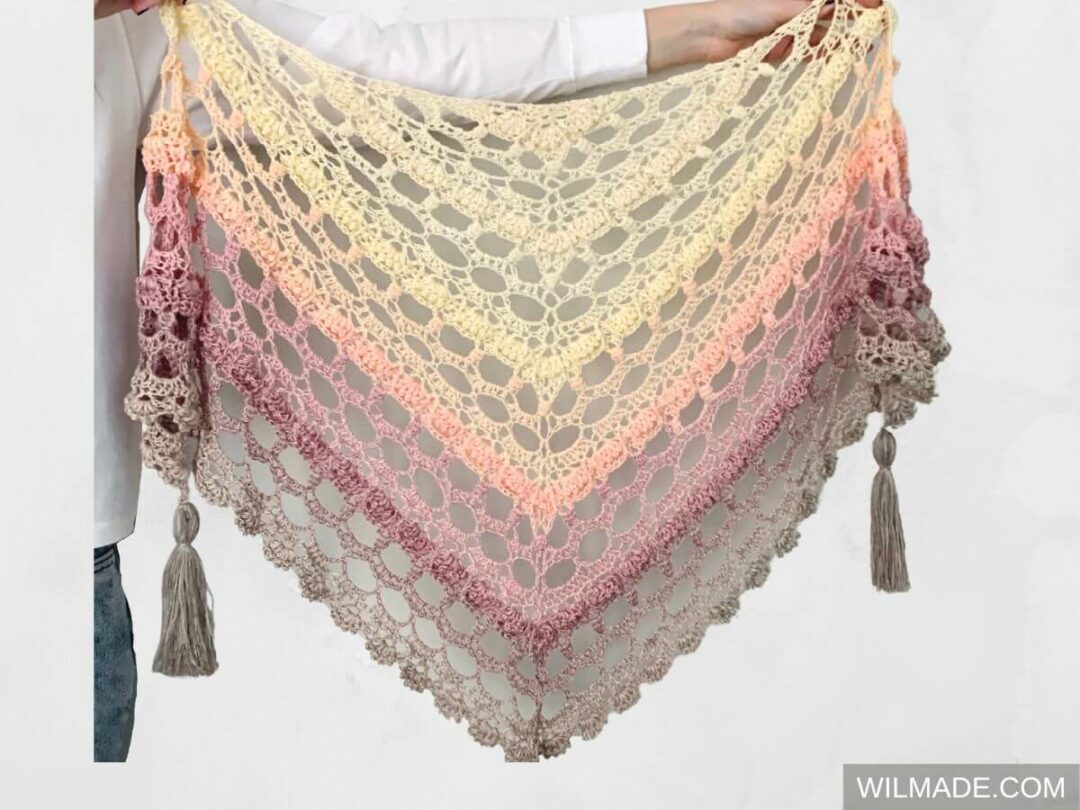 Enchanting Eva Shawl - free crochet pattern - Wilmade